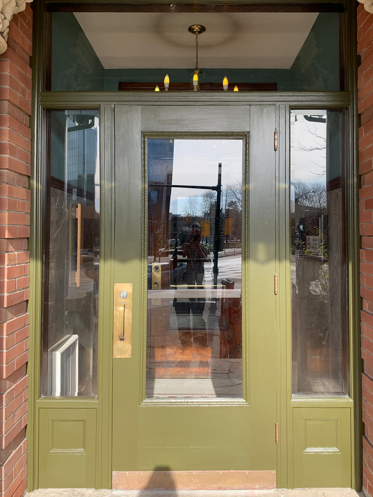 Green Restored Victorian Door & Entry Windows