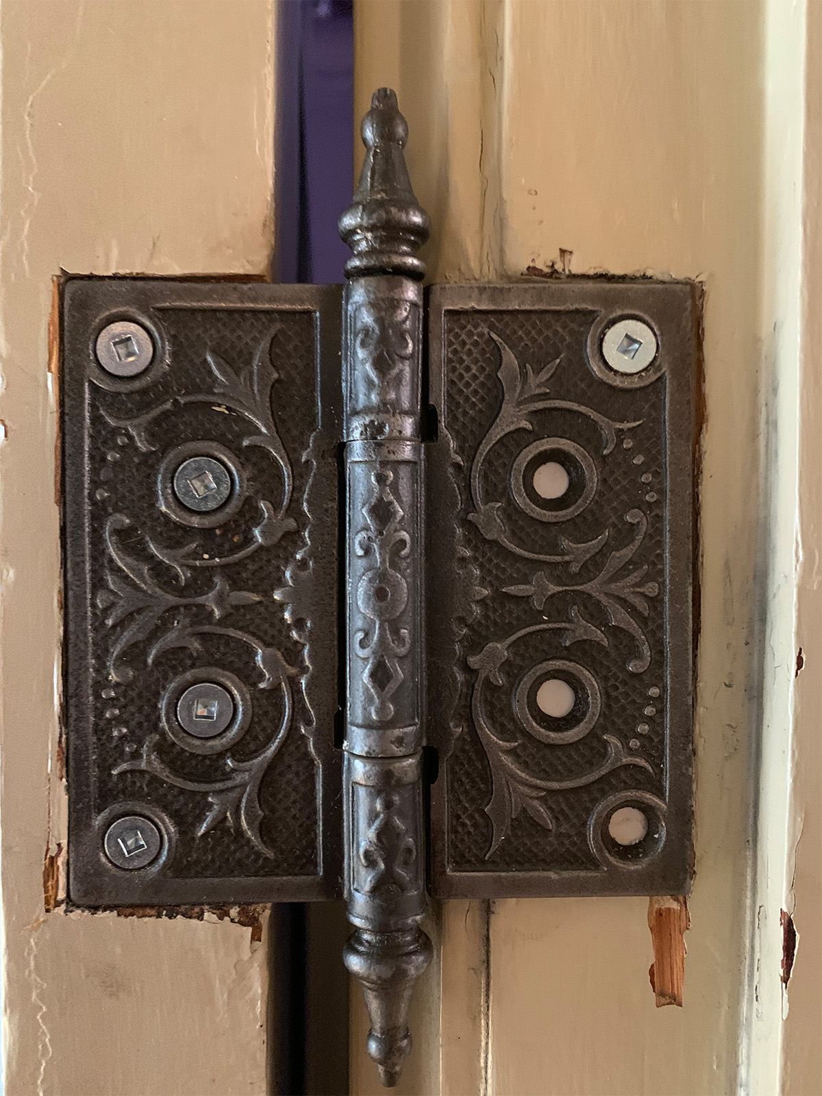 Detailed Victorian Door Double Hinge On Trim