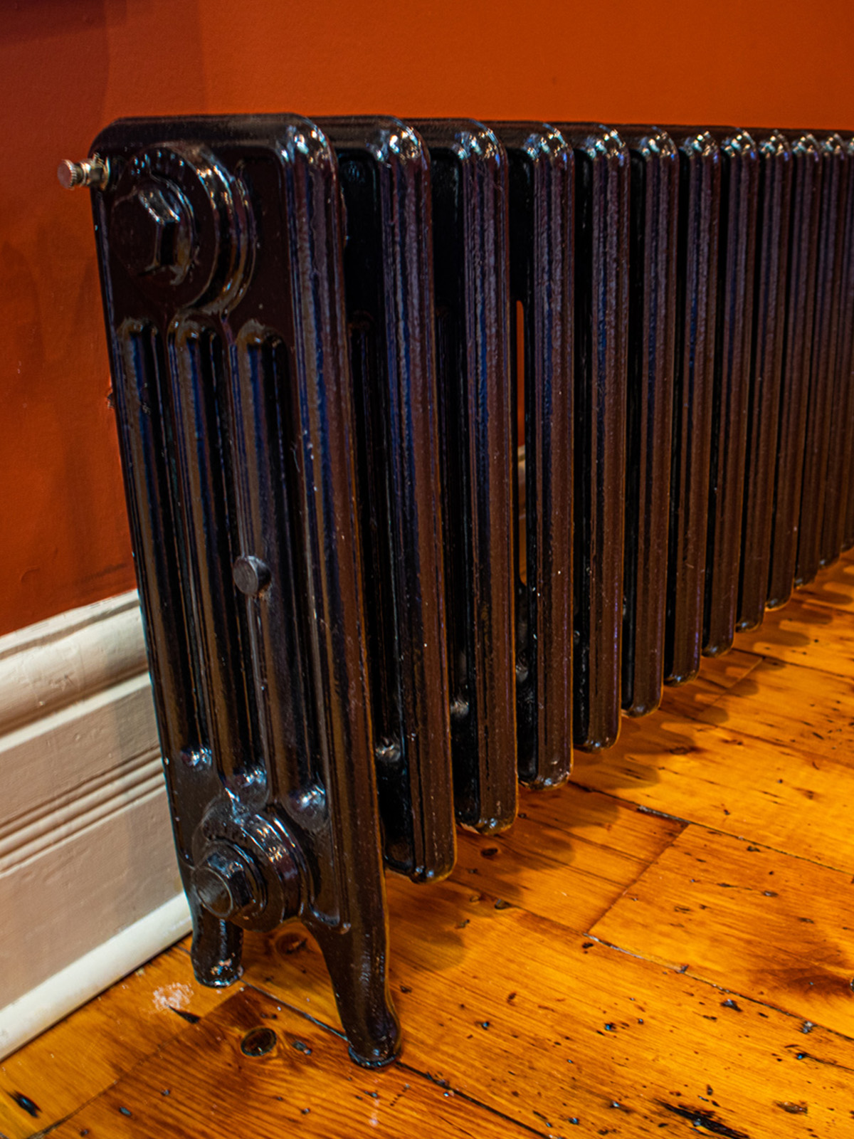 Black Painted Radiator In Victorian Home